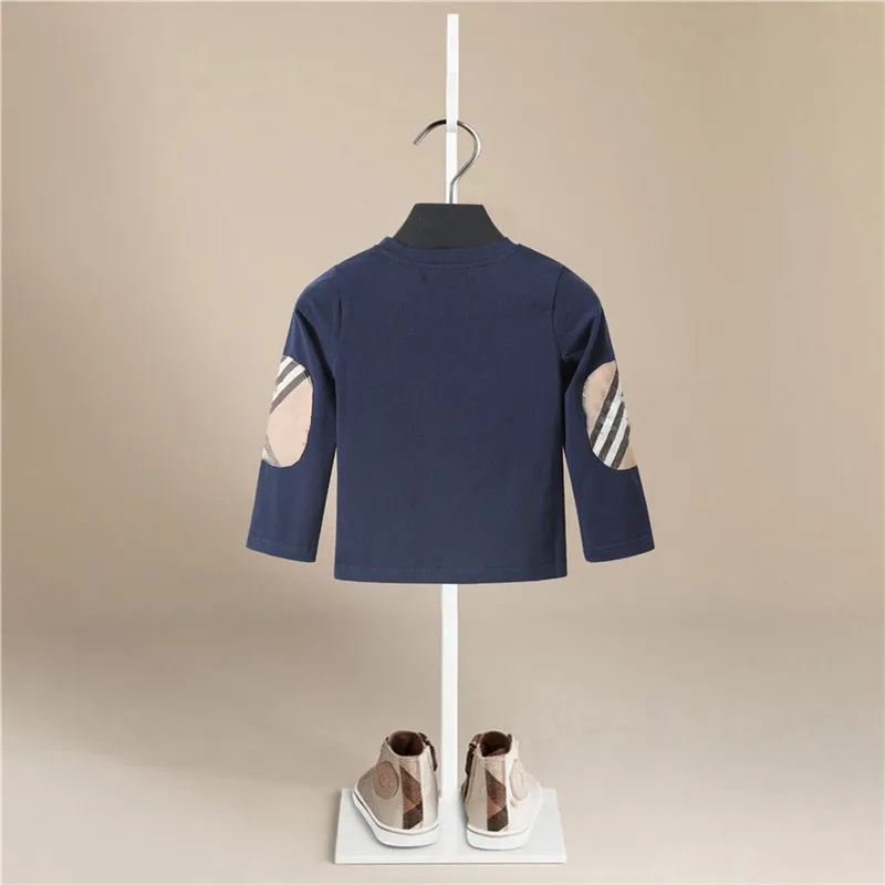 Новые детские футболки для мальчиков с карманами в полоску топы длинными