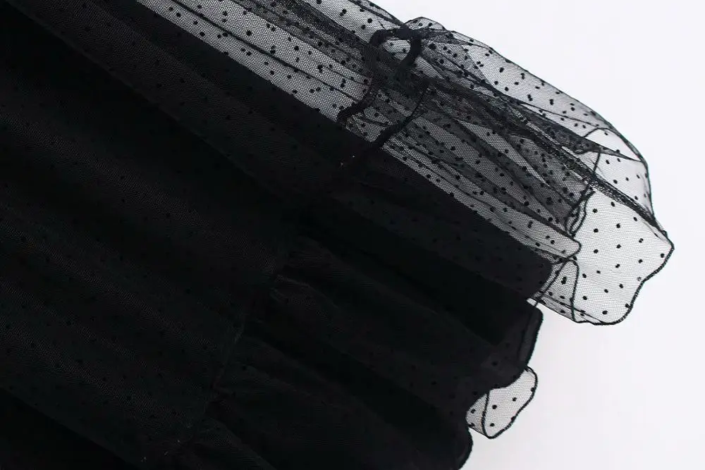 2019 za 2 шт женское модное SEMI SHEER Сетчатое платье в горошек с круглым вырезом Платья