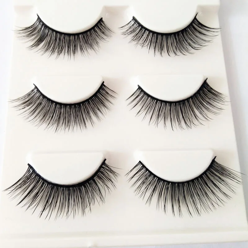 3 пары реалистичные натуральные накладные ресницы Мягкие Накладные длинный