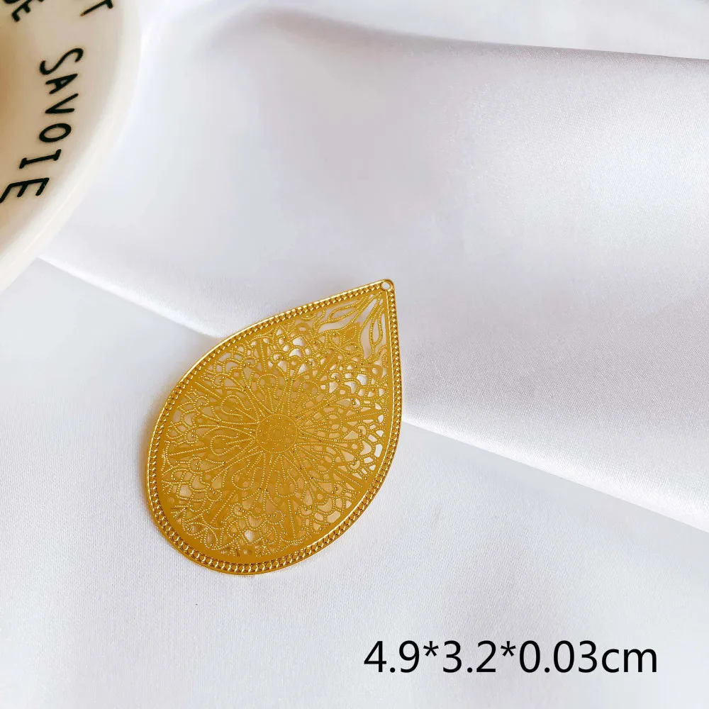 Серьги-капли из белого к-золотого металла, подвеска, ожерелье, подвески, сделай сам, материал для изготовления ювелирных изделий, 4 шт - Цвет: KP2209-7