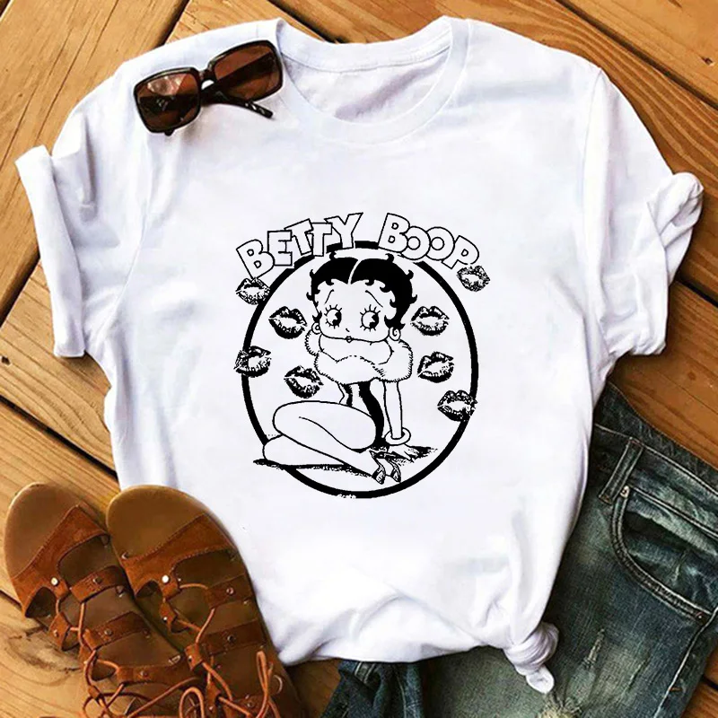 

2020 summer new fashion ladies T-shirt Harajuku cute Betty doll print T-shirt ladies casual punk T-shirt shirt Femme Vogue top