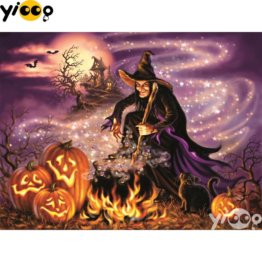 

Full Square/Round Drill Diamond Painting Cross Stitch Embroidery All Hallows Eve Rhinestone Mosaic Home Decor Gift BX1823