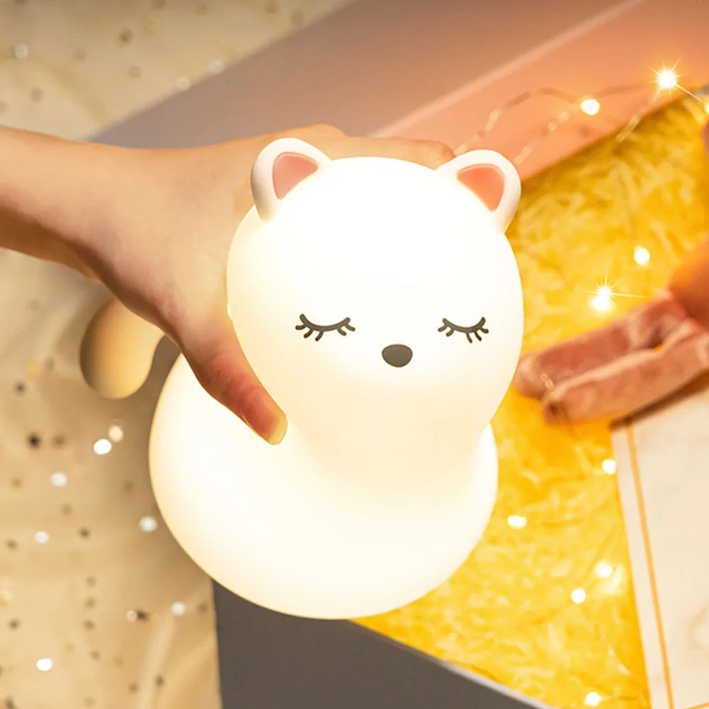 

Remote Control Cartoon Cat Color Changing Night Light Home Decor Soft Silicone Rechargeable Bedroom Bedside Led Gift For Kids
