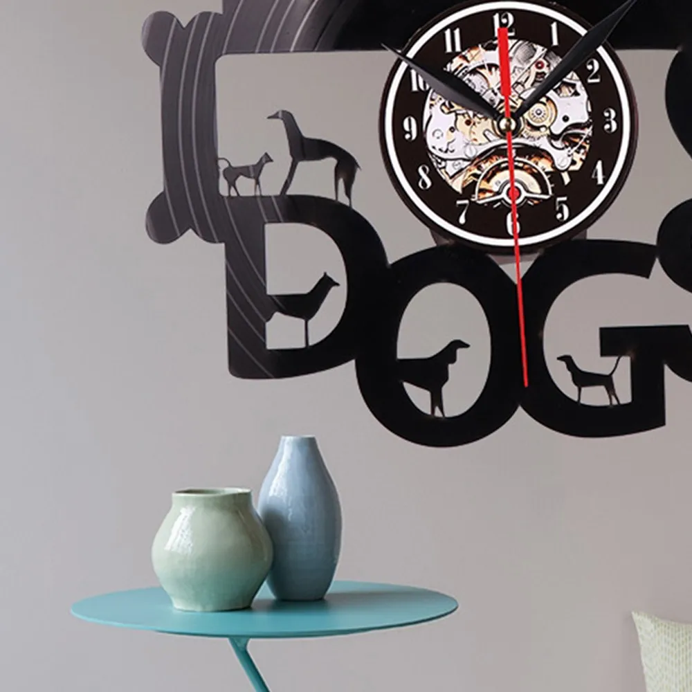 2019 разная форма в виде собаки полые виниловые часы подарок для любителей собак