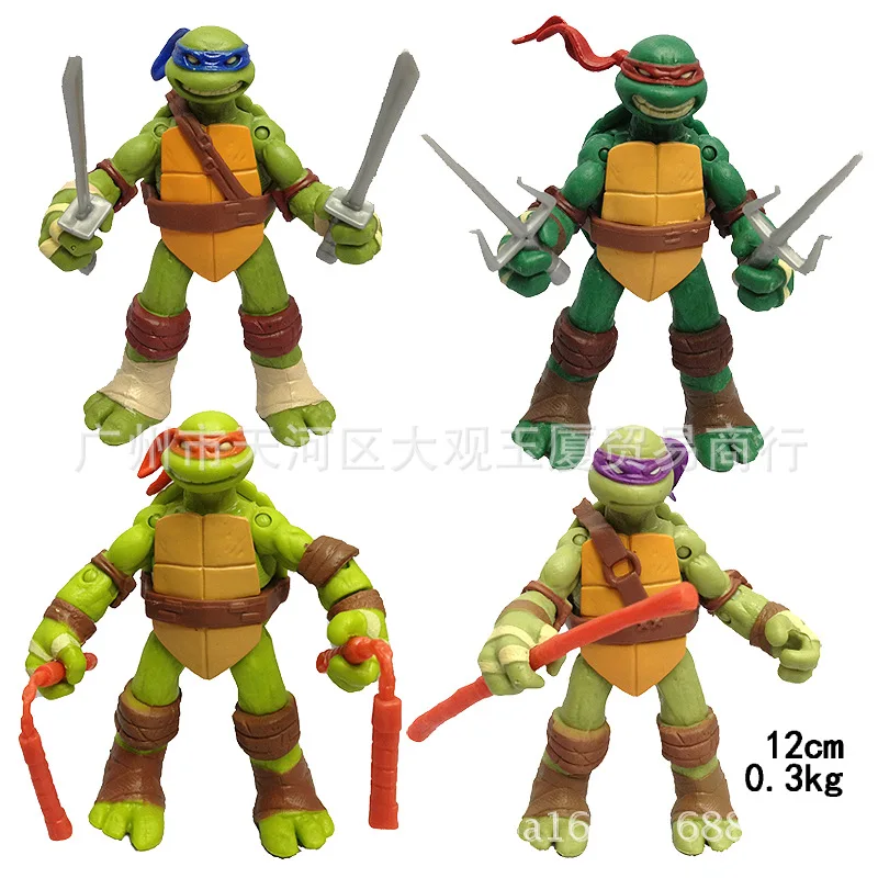 

4pcs/set Turtles Action Figure PVC 12cm Collection Model Toys Animation Toys Joint Can Move Japanese Anime Figures Kids Gifts