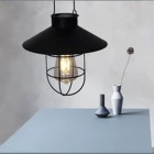 Светодиодный солнечный Вольфрам светильник, кованого железа Винтаж Стиль, для внутреннего дворика подвесная Декорация