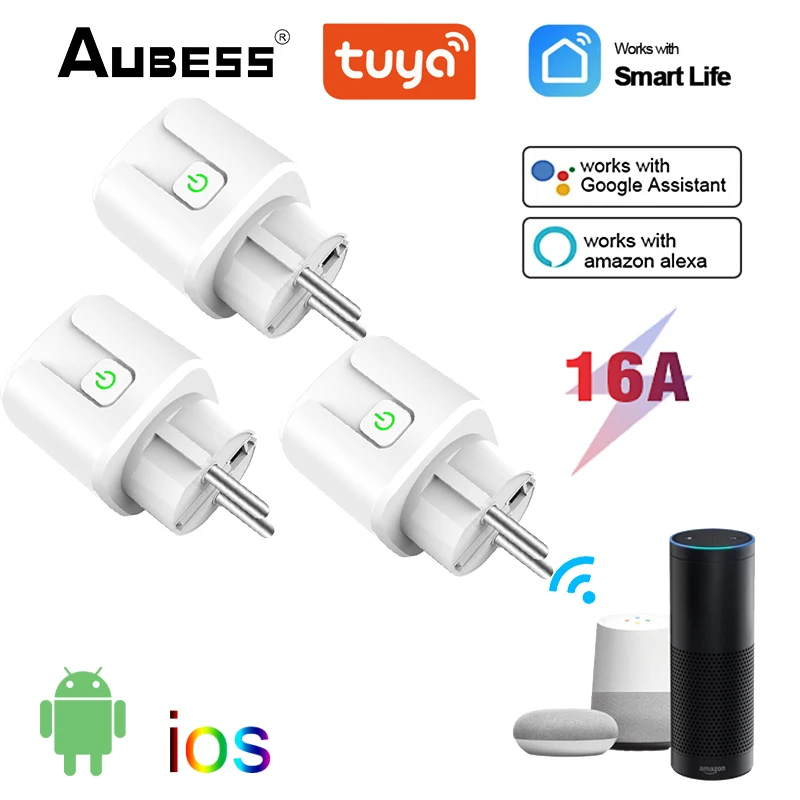 

Розетка Беспроводная Aubess, 16 А/10 а, с поддержкой Wi-Fi