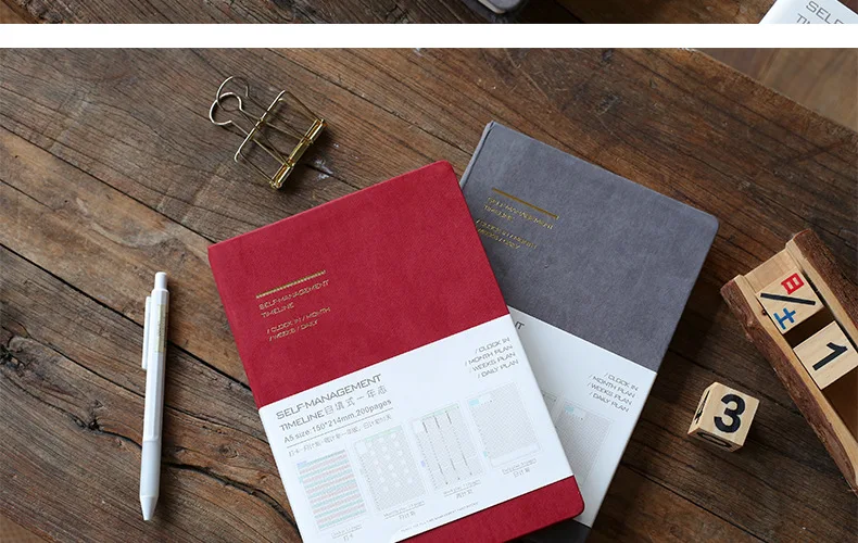1 шт. A5 дневник stiging Binding notebook Мягкая Ткань Обложка эффективность книга с ежедневным планированием, Еженедельный план, Ежемесячный план внутренние страницы