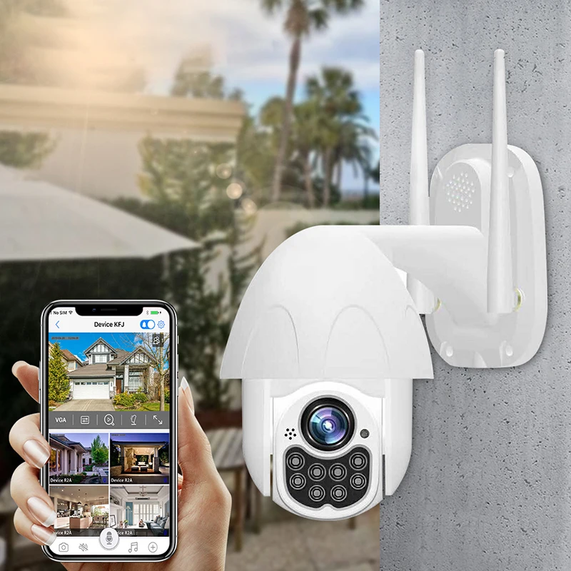 Ip камера Wi Fi 1080P Беспроводная PTZ скоростная купольная видеонаблюдения IR наружного