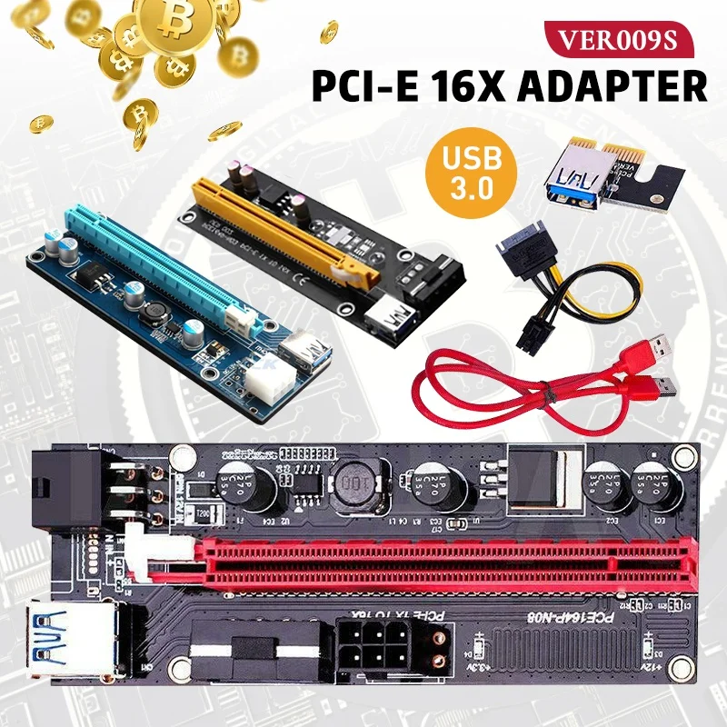 VER008S VER009S 006C PCI-E PCI 1x 16x карта майнинга Экспресс Райзера 4 емкости 60 см графическая