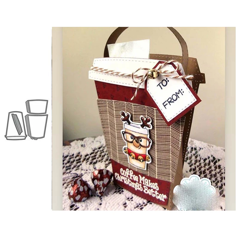 JC напиток Кофе чашки металлический Трафаретный вырубной штамп трафарет для