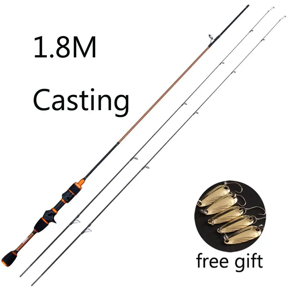 Skmially carbon ul spinning rod 1.8m 1.68m0.8-5g ultralight spinning rods ultra light casting spinning fishing rod vara de pesca - Цвет: Светло-серый