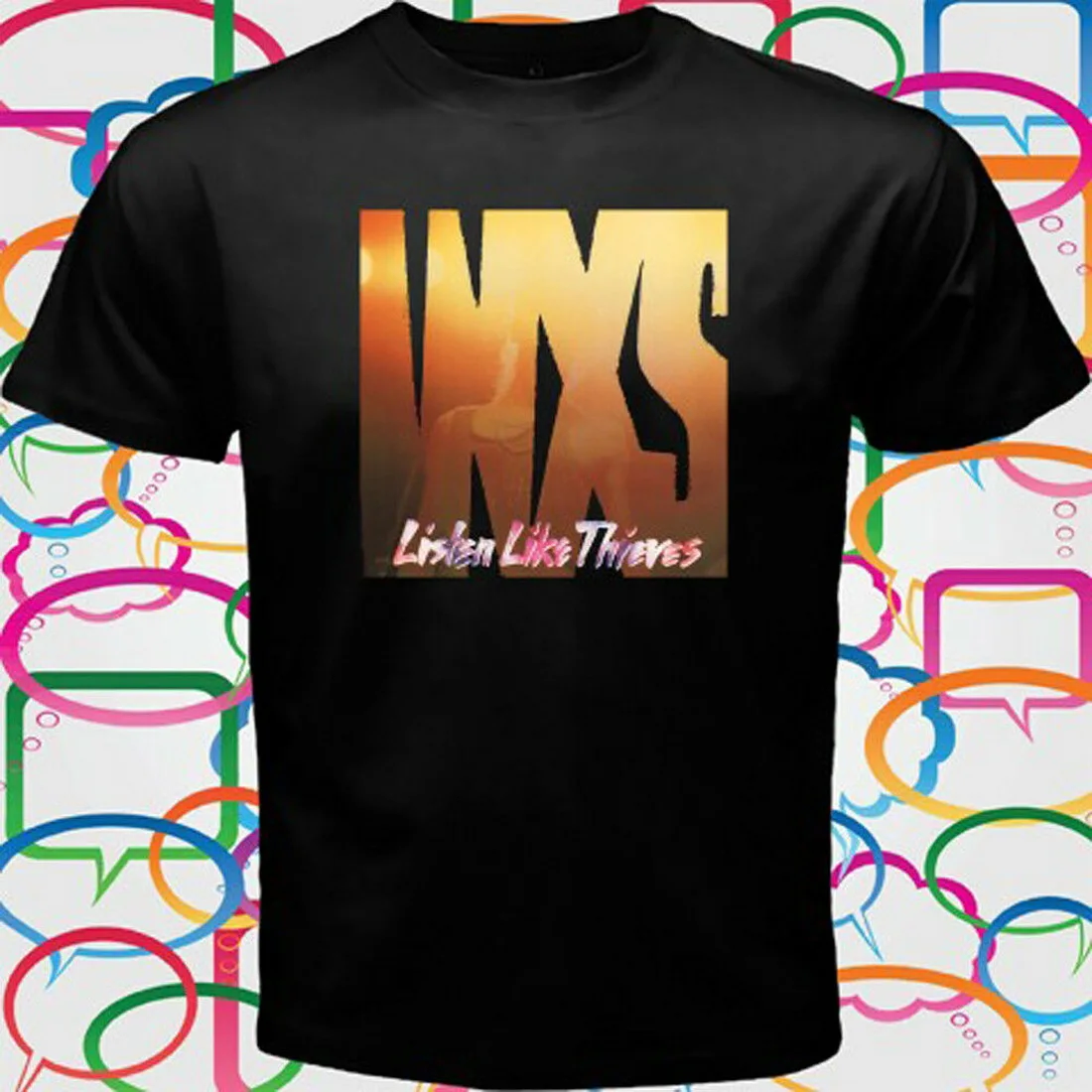 INXS Listen Like Works Rock Band Legend мужские черные топы футболка размеры от S до 3XL новинка