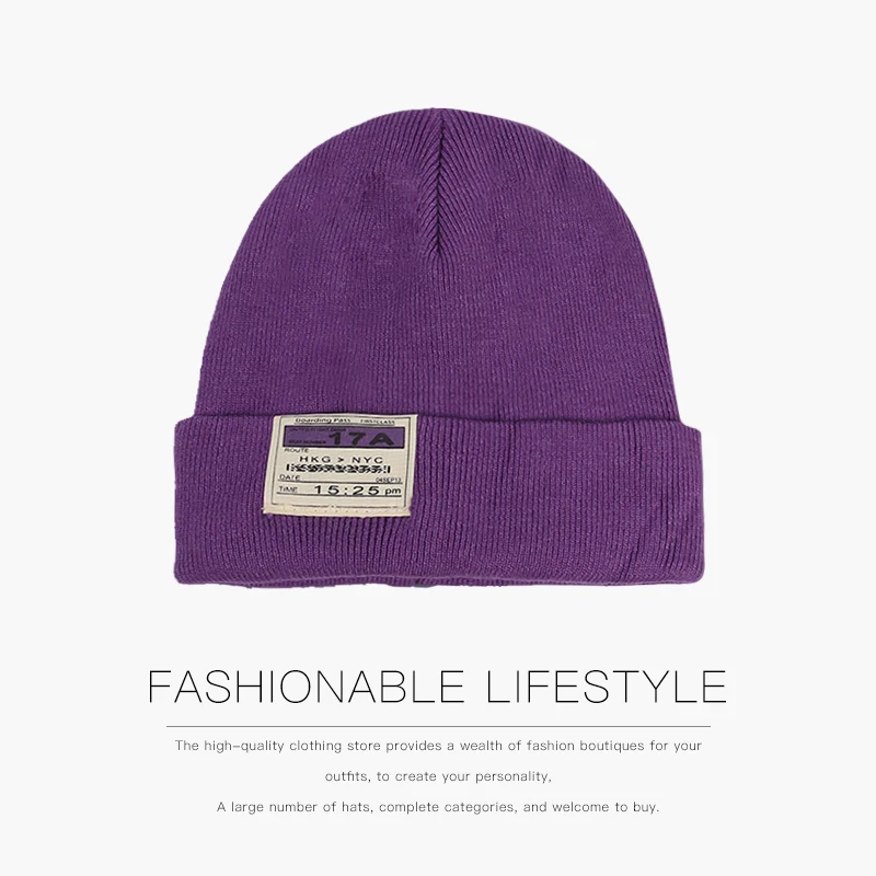 Осенне-зимняя шерстяная шапка женская Корейская версия дикая вязаная модная