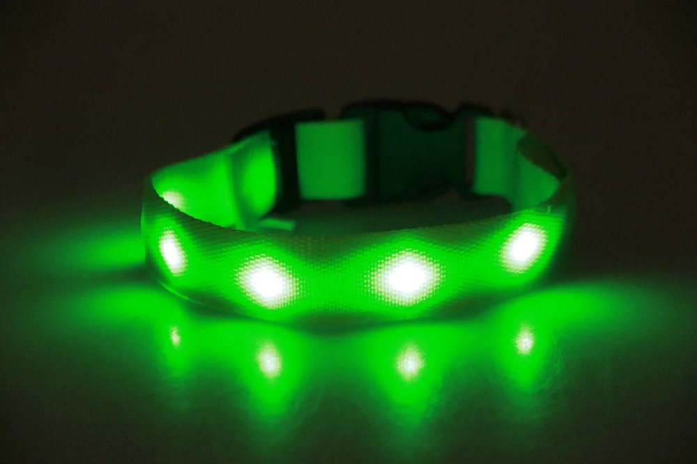 green Fenice usb зарядка светодиодный ошейник для собак анти-потеря/во избежание автомобильной аварии ошейник для собак щенков собачьи ошейники led снабжение товары для домашних животных - Цвет: green
