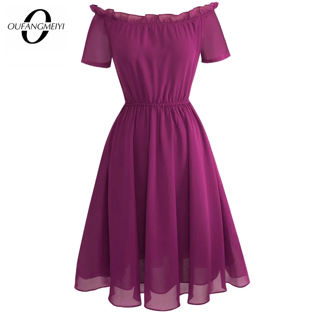 Летнее женское элегантное шифоновое Повседневное платье трапеция с вырезом