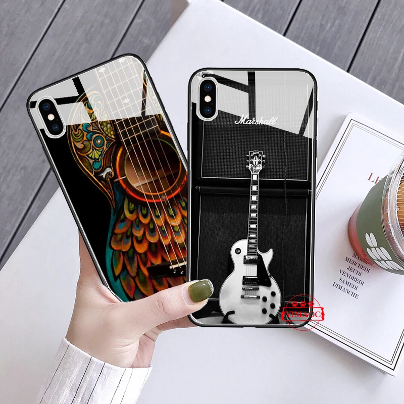 Гитарный усилитель marshall клиент стеклянный чехол для телефона Apple iPhone 11 Pro XR X XS Max 6