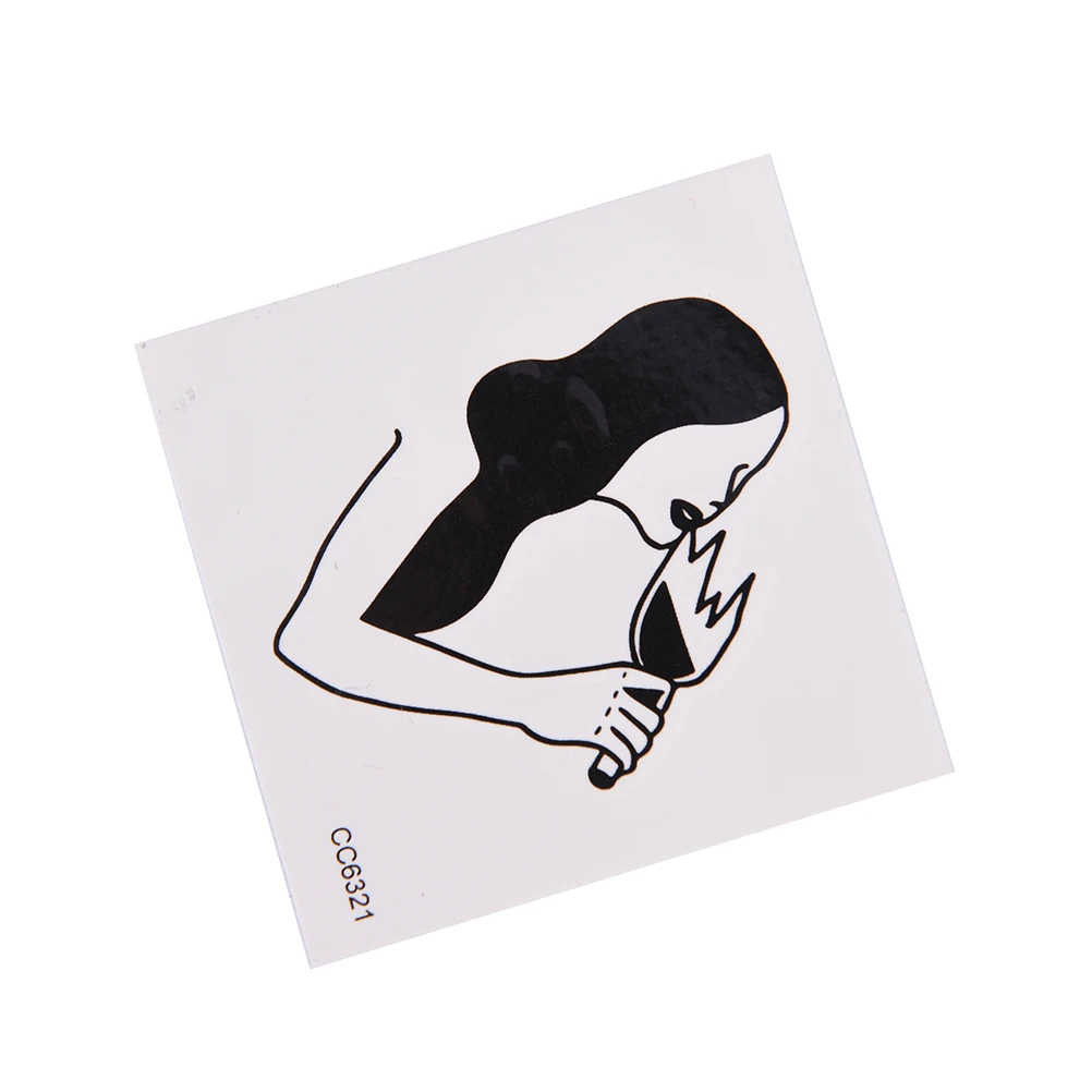 Одноразовая винтажная Старая школа стиль голый питьевой женщины Временные