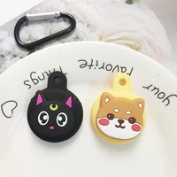 key ring for airtag case cute cat cartoon funny anti lost silicone protective case for air tags locator tracker protection cover