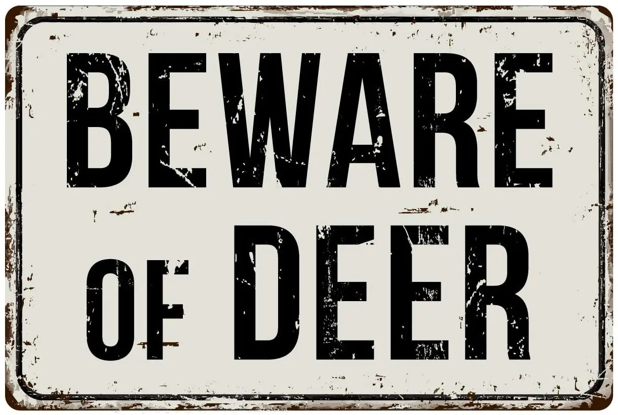 

239VS Остерегайтесь оленя 8x12 винтажный алюминиевый Ретро металлический знак