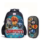 16-дюймовый Школьный Рюкзак Для игры Gormiti для мальчиков, детские школьные наборы, сумка для карандашей, школьный портфель для малышей