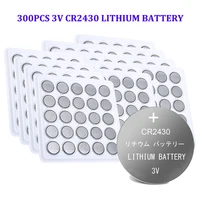 300pcs CR2430 BR2430 DL2430 3V Coin Cell Battery Lithium Batteries Button For Remote Control LED tea light vibes Calculators Car