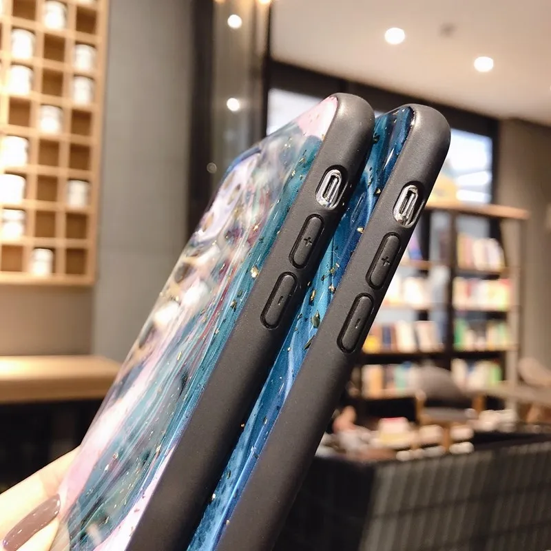 

Fashion Marble Gold Foil Bling Phone Case For iPhone 12 11 Pro Max 7 8 6 6S Plus XR X XS MAX TPU Case Hard Back Glitter Cover