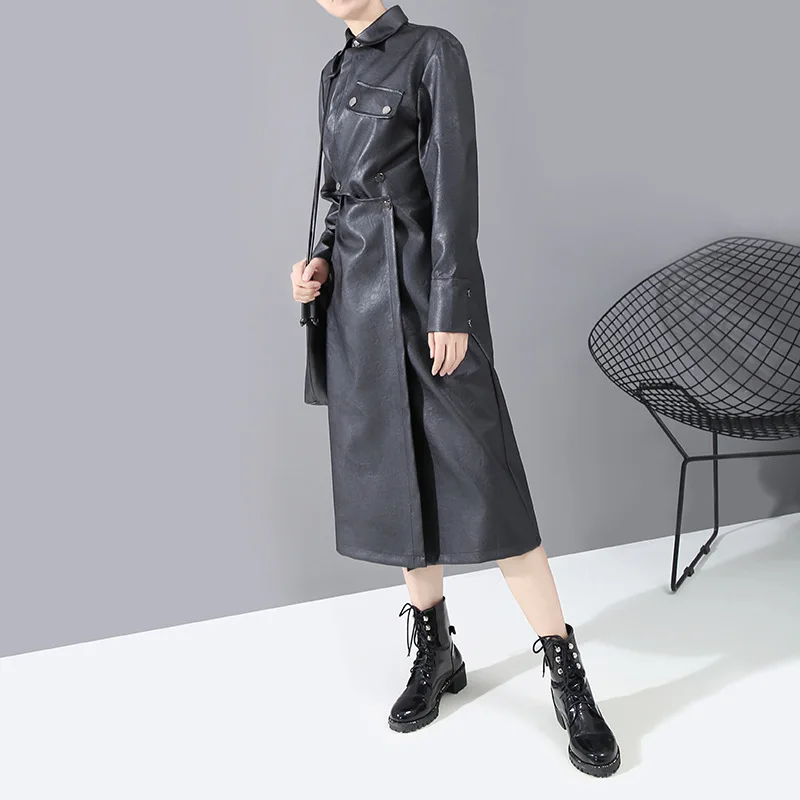 XITAO весна 2020 новинка женская кожаная ветровка Женский необычный Тренч уличная
