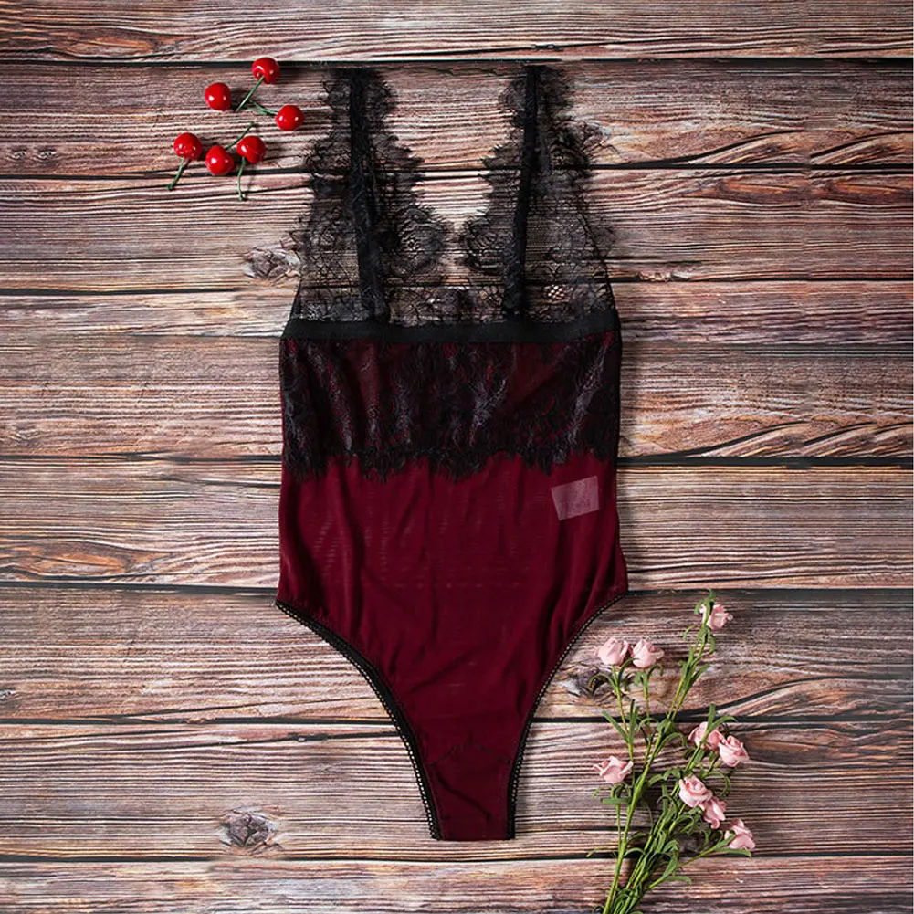 Новое женское сексуальное нижнее белье Babydoll Ночное кружевное черное платье