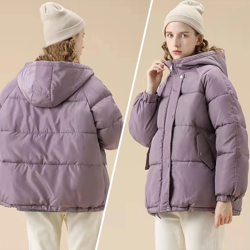 Anbenser Winter Coat Women Jacket Parkas Thick Autumn Black Oversized Purple Puffer Bubble Hooded Harajuku Outwear Loose