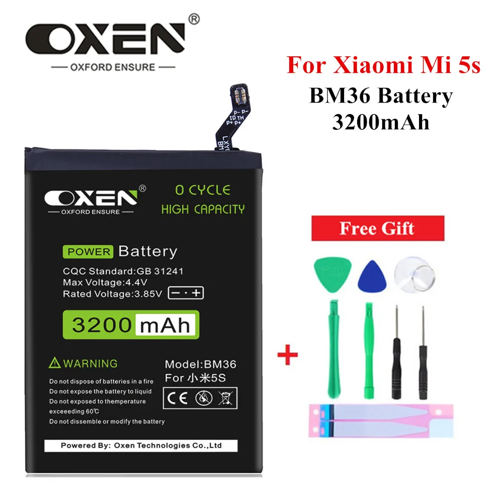 Аккумуляторная батарея OXEN BM36 3 85 v 3200mAh для Xiaomi Mi 5S M5s Mi5s|Аккумуляторы мобильных