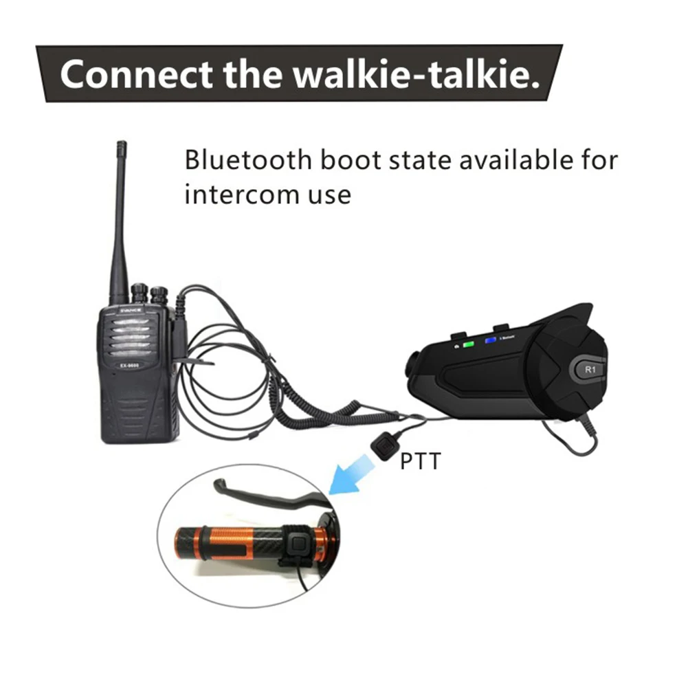 Мотоциклетные наушники R1 Bluetooth 4 1 гарнитура для шлема интеркомы Поддержка