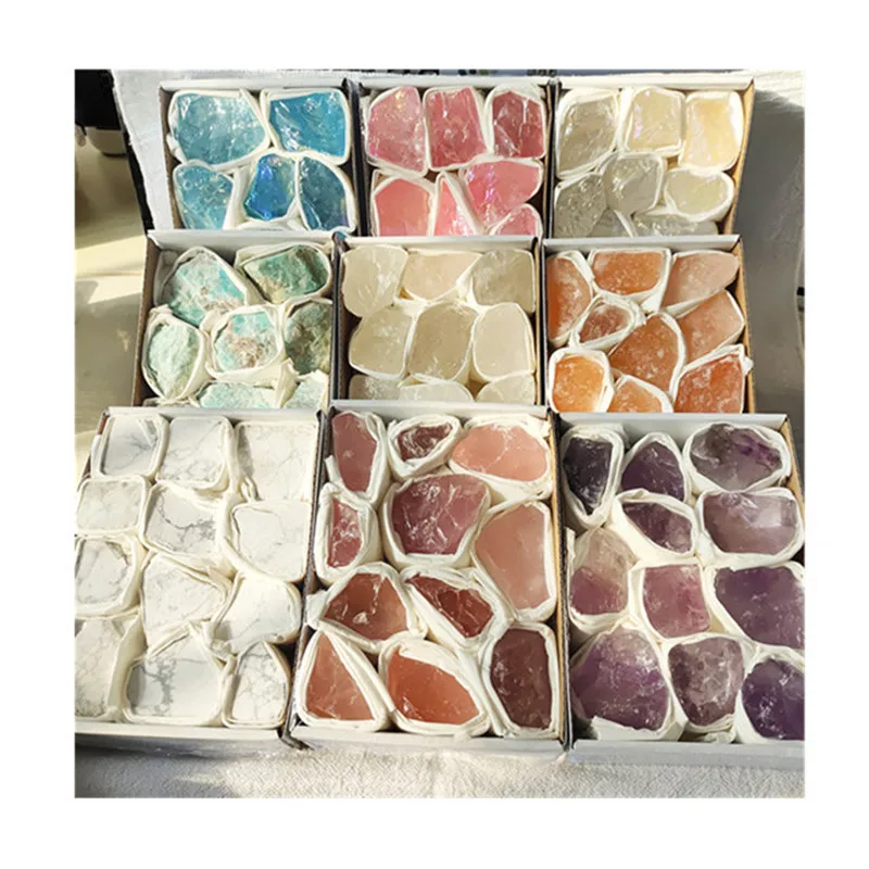 

Natural Carved Crystal Rough Mineral Specimen Healing Box For Decoration