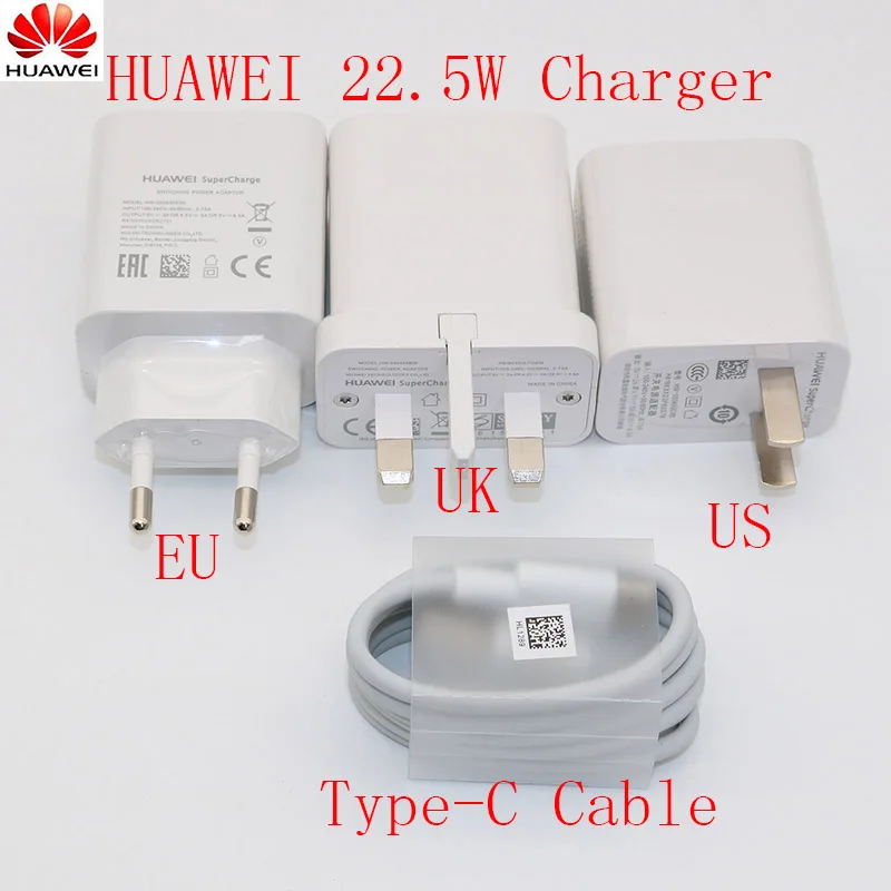 

Huawei USB Charger Wall Travel Super Charge Fast 100% Original 5V4.5A 5A USB Type C Cable P20 Pro Lite P10 P9 Plus Mate10 Mate9