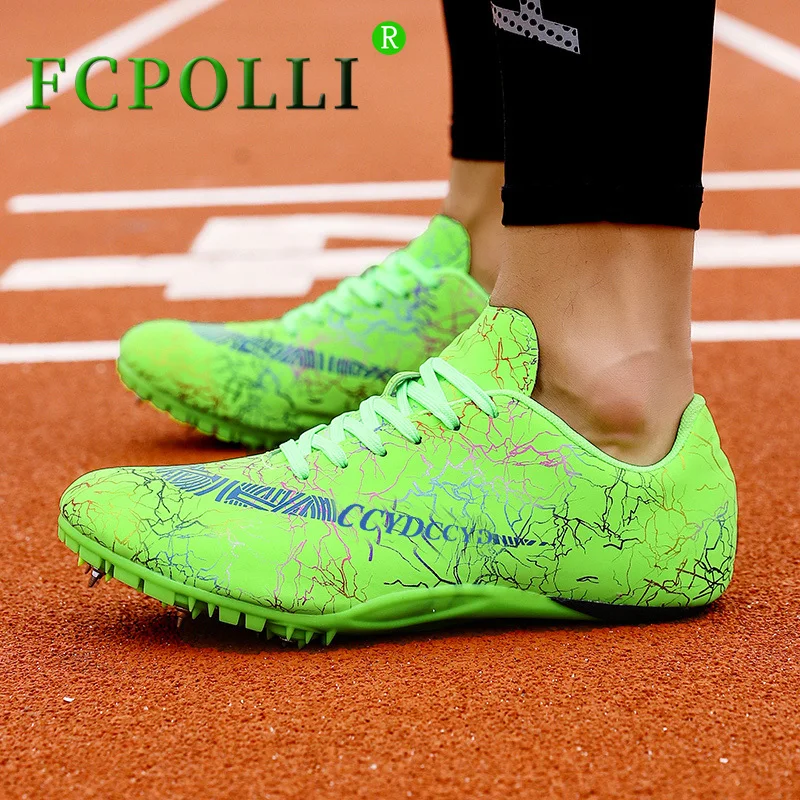 

Обувь унисекс Fcpolli для прыжков, обувь для бега с шипами для студентов, кроссовки для бега, кроссовки с шипами для мужчин, размер 35-45