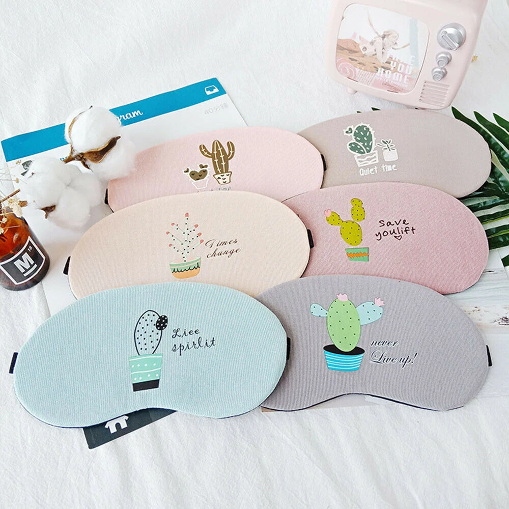 1 шт. модная простая симпатичная Маска Для Сна С КАКТУСОМ мягкий удобный чехол для