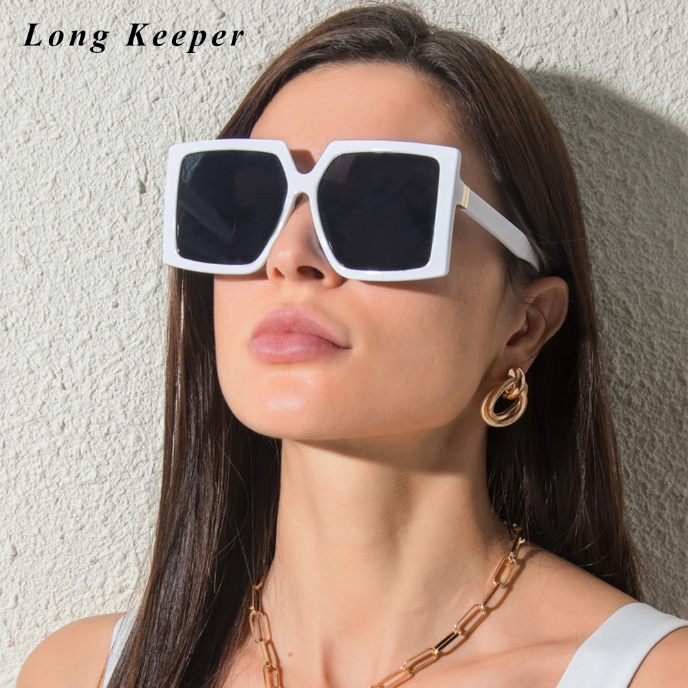

Oversize Square Sunglasse Women Vintage Black Big Frame Sun Galsses Luxury Brand Black Shades UV400 Fashion gafas de sol mujer