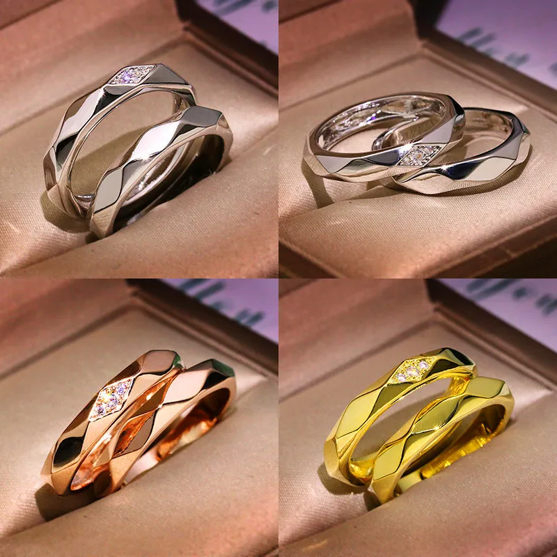 

Classi Male Female Stainless Steel Ring Gold Color Color Engagement Ring Vintage Men Women Wedding Rings For Couple