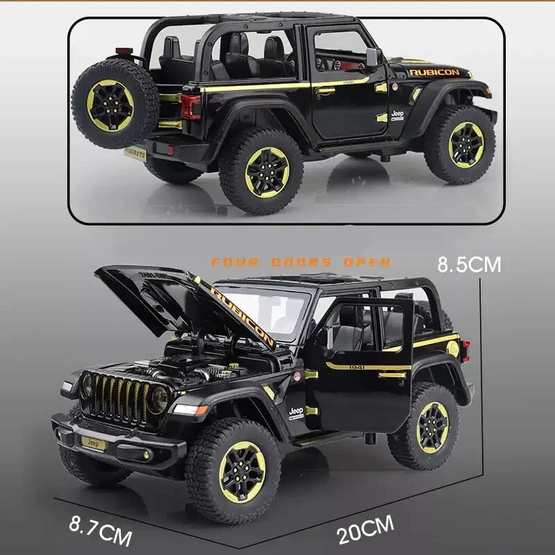 Модель автомобиля 1:20 Jeep Wrangler модель внедорожника из сплава Рубикон литой