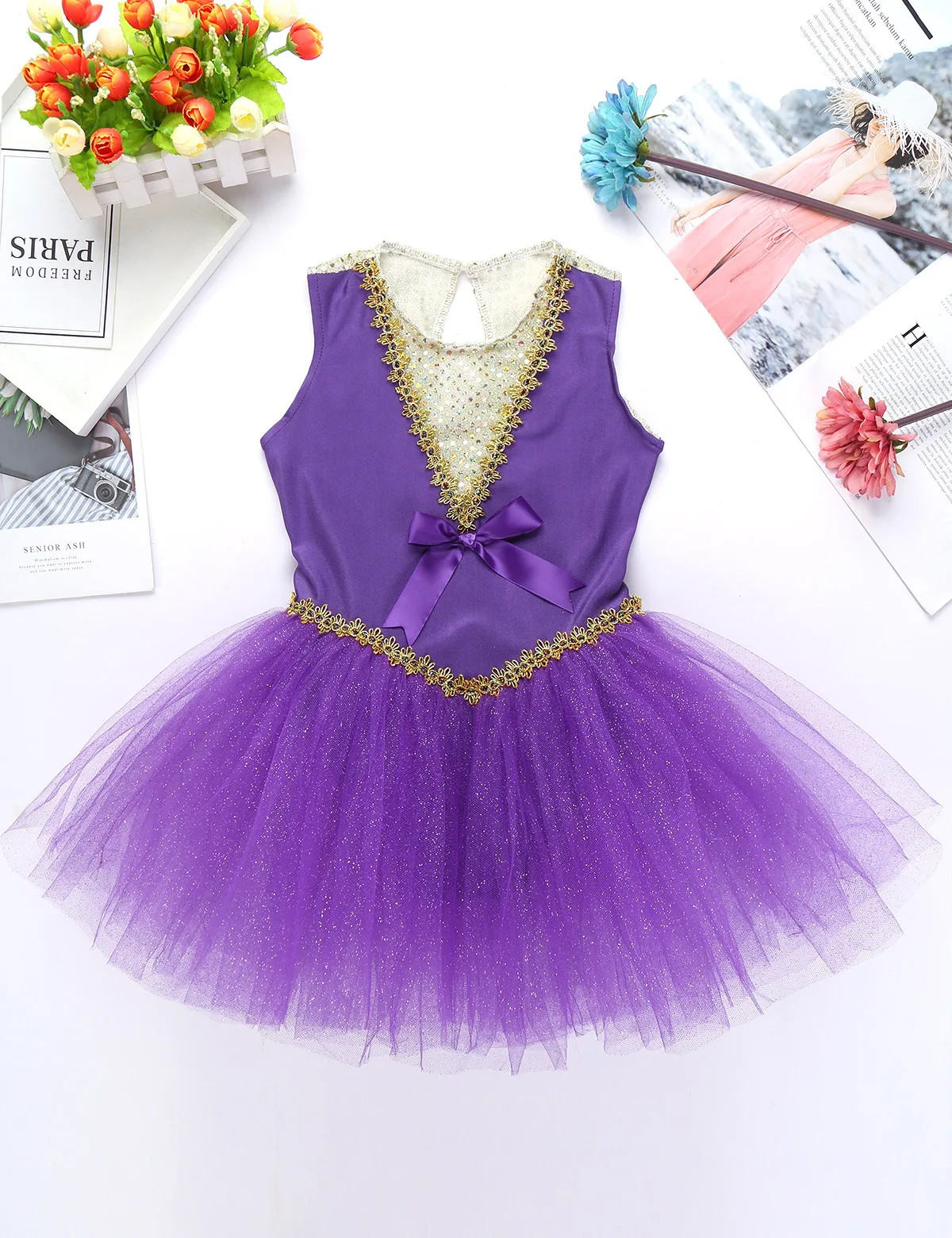 Детское платье для девочек без рукавов костюм акробата разрешенная Акция Обруч