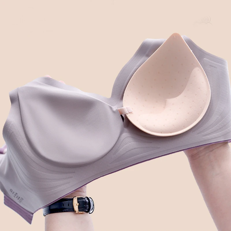 2pcs New Color Latex Underwear Gradient Jelly Strap Anti-skipping Bra No Steel Ring Beauty Back For Women 6 Colors Available