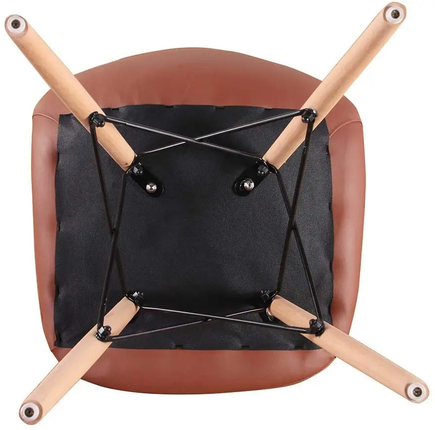 Набор из 4 искусственных обеденных стульев прочная металлическая рама и