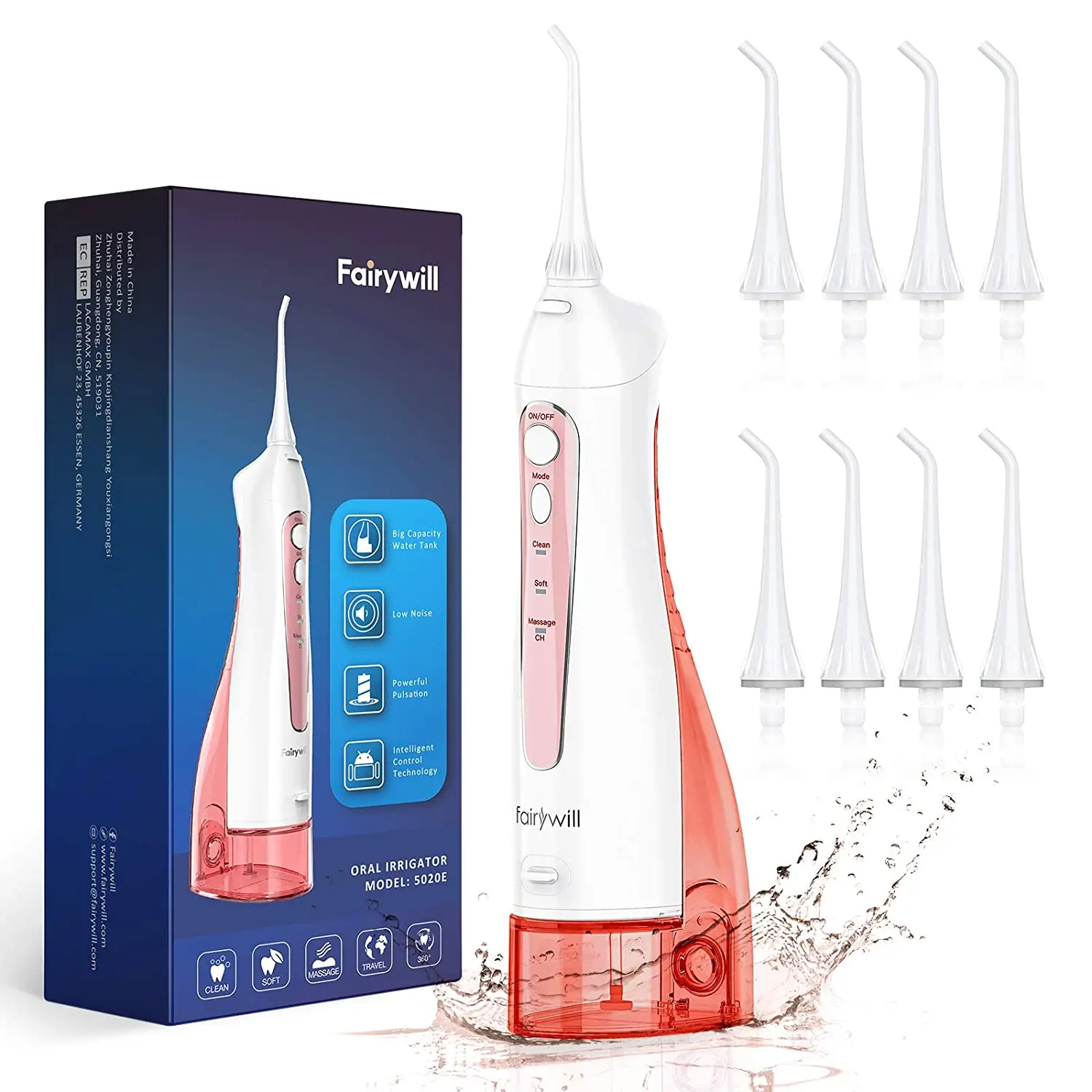 

Dental Teeth Cleaner Waterproof Large Capacity Electric Waterpik Oral Irrigator Rechargeable Portable Flosser Jet