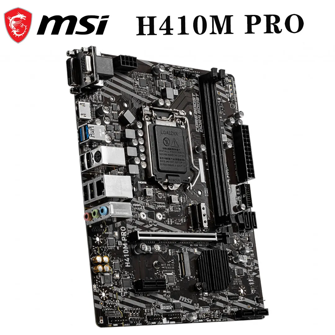Günstig 100% MSI H410M PRO Mainboard LGA 1200 DDR4 64GB PCI-E 3,0 M.2 SATA USB 3,2 Intel H410 Neue Desktop Micro ATX Computer Motherboard