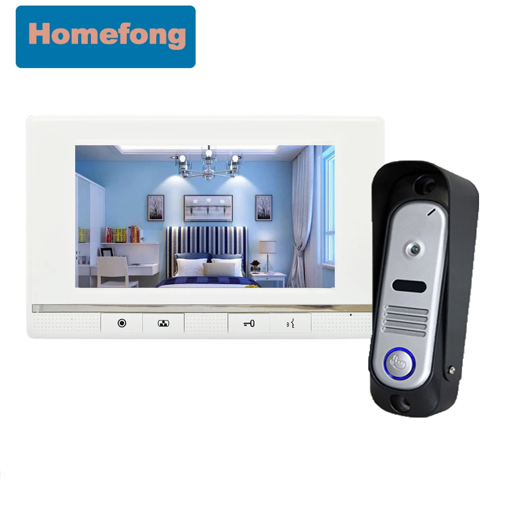 

Homefong 7 Inch Color Video Intercom System with Doorbell Camera Door Phone Door Access Control Day Night Vision Rainproof