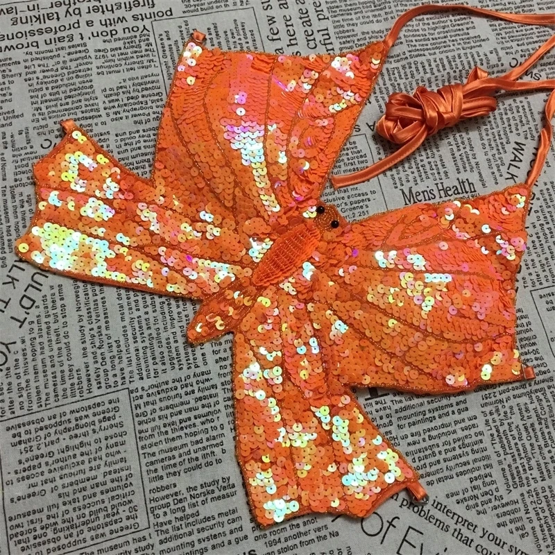 Женский топ на бретелях с открытой спиной и блестками | Женская одежда