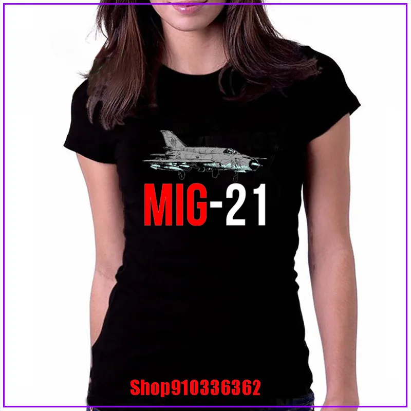 Женские модные дизайнерские топы MIG 21 Jet Air Plane Повседневная футболка крутая белая