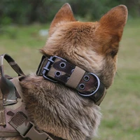 dog collar pet military tactical leash nylon anti wear training pet collar five gears adjustable pin buckle medium large dog set