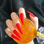 Накладные ногти многоразовые, сверхдлинные, матовые, красные, 24 шт., ультратонкие, с клеем