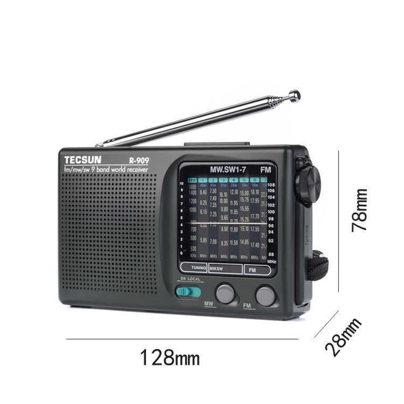 Портативный радиоприемник FM MW(AM) SW (коротковолновый) 9 диапазонов элегантный